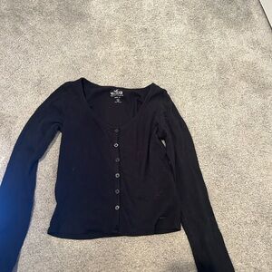 Hollister Black Button-Down Women's Shirt